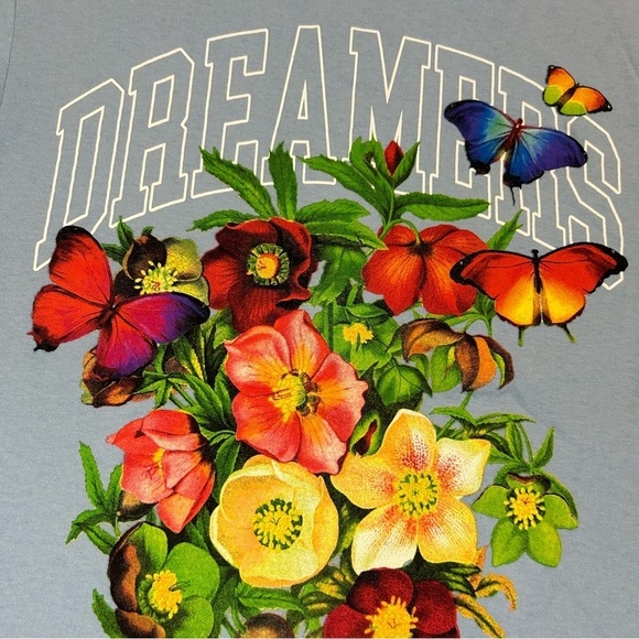 PacSun Dreamers of Hope and Justice Butterfly Floral T-shirt Blue Size Medium - Picture 6 of 10